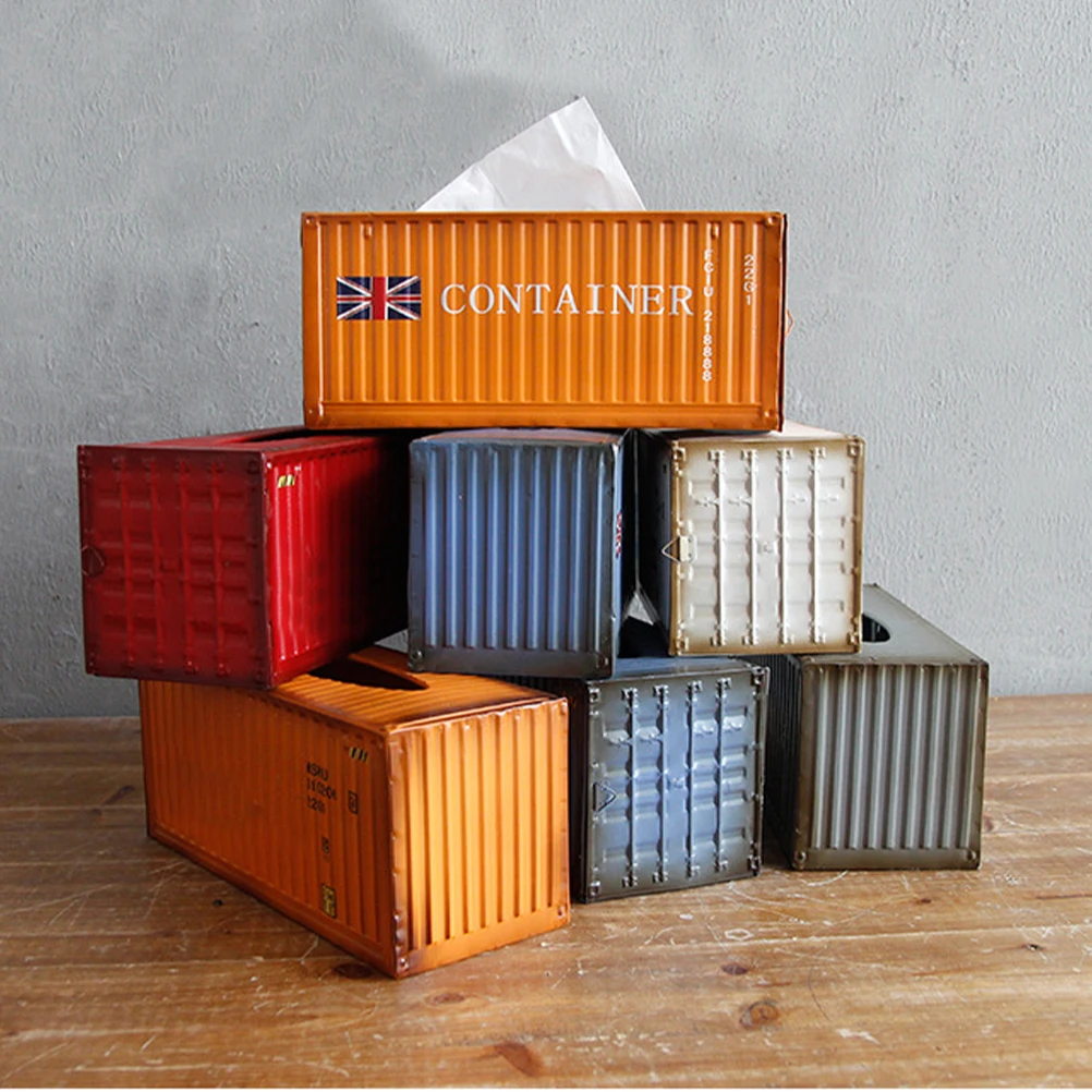 

Tissue Box Iron Material Bright Color Easy Access Refill Home Office Decor Paper Storage Solution Desktop Organizer