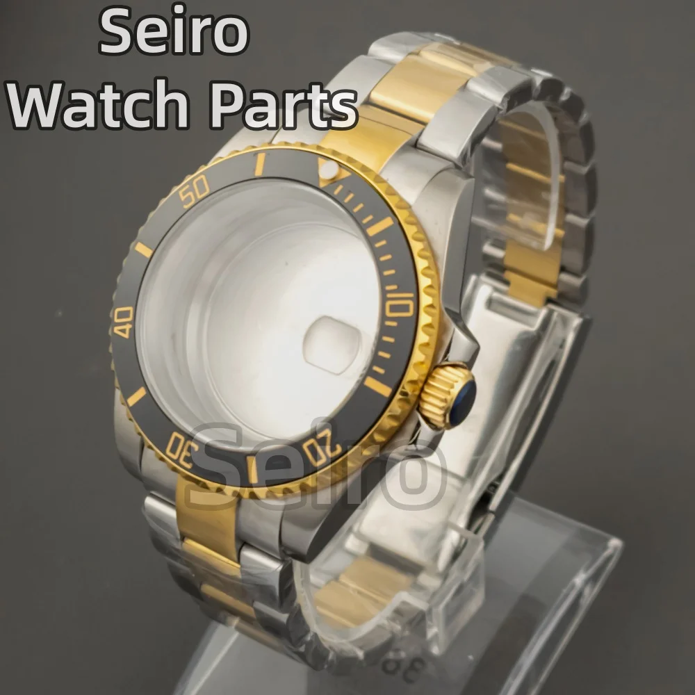 

40mm Gold silver stainless steel Oyster case Compatible with H35/NH34/NH36 movements 28.5mm dial Sub/GMT/Yacht style watch case