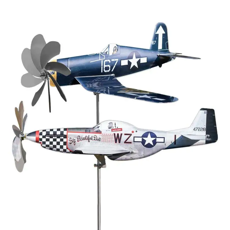 Aircraft Wind Vane Metal Stainless Steel Wind Vane Garden Ornament Patio Windmill Garden Patio Decorations Wind Detection