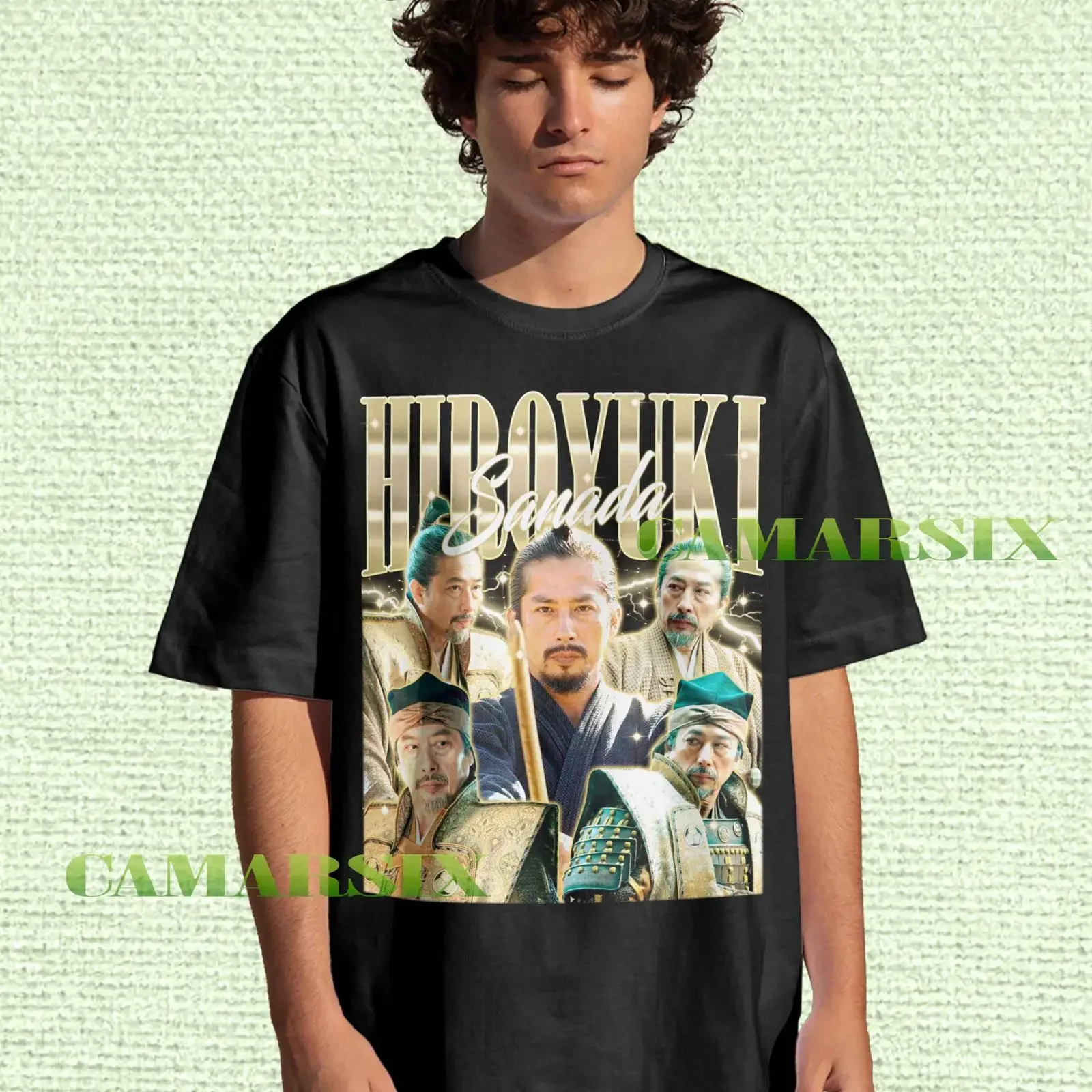 Vintage Hiroyuki Sanada Homage T shirt Retro 90s Japanese Actor Fans Casual Merch  vintage Washed Versatile