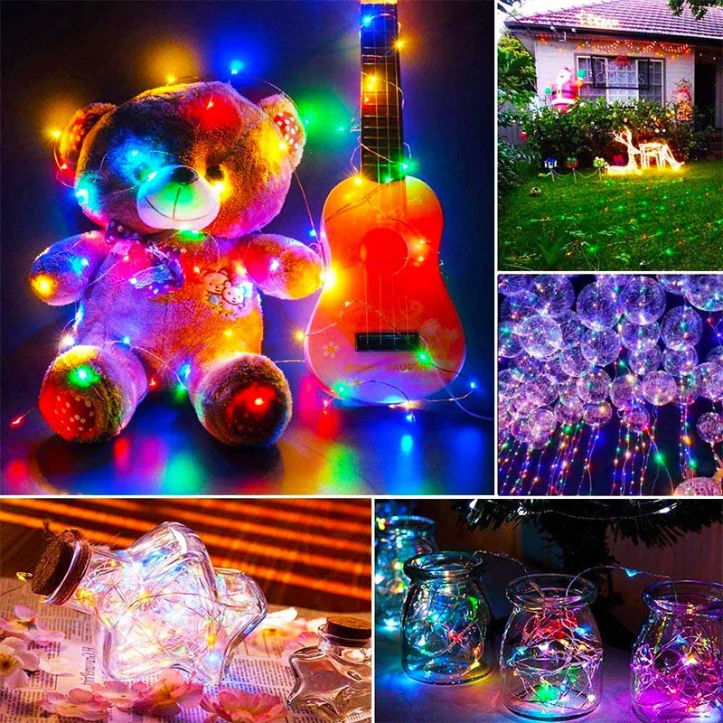 Struna LED Bluetooth RGBIC z baterią Dreamcolor Smart Fairy Lights String Lights Zasilana bateryjnie girlanda żarówkowa LED do domu