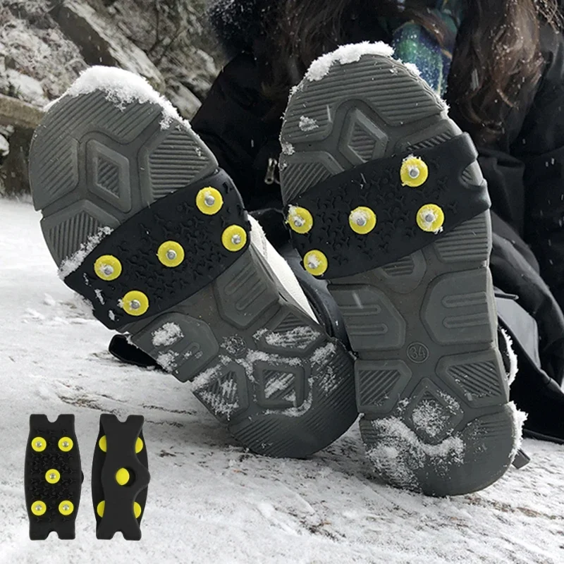 5-Stud Climbing Crampons Anti Slip Mountaineering Cleats Unisex Snow Claw Shoe Covers Walking Hiking Accessories Shoes Cover