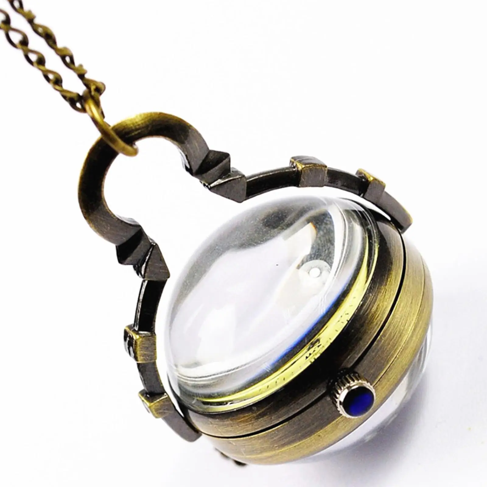 Pocket Watch Fisheye Glass Ball Roman Characte Gift for Graduation Men Women