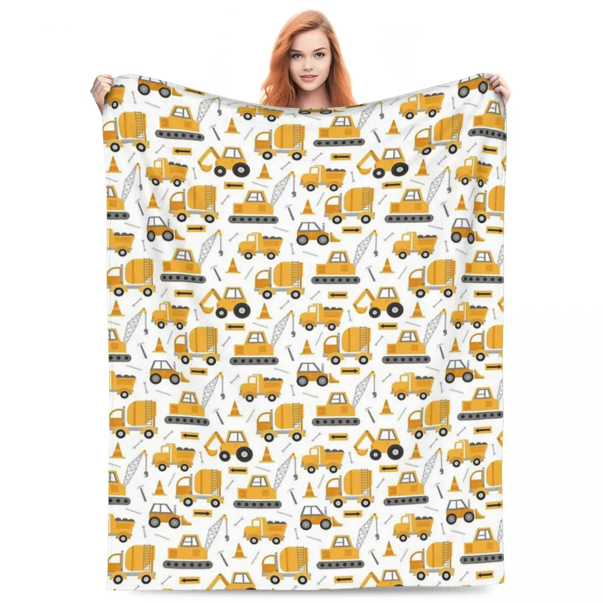 

Construction Trucks Blankets Fleece Sofa Throw Blanket Lightweight Throw Blankets for Home Bedroom Office Throws Bedspread Quilt