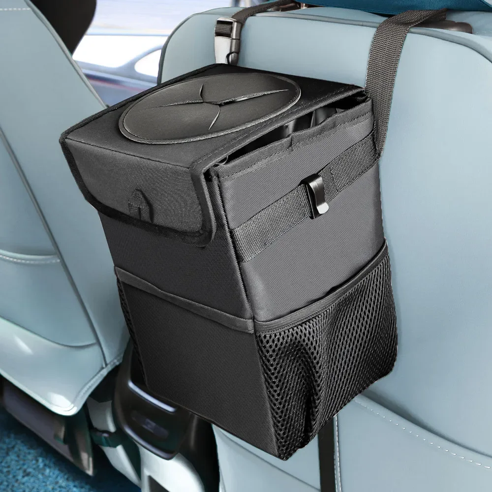 Waterproof Car Trash Can Bin Dump Storage Portable Multifunction Organizer Garbage Closeable Foldable Interior Auto Accessories