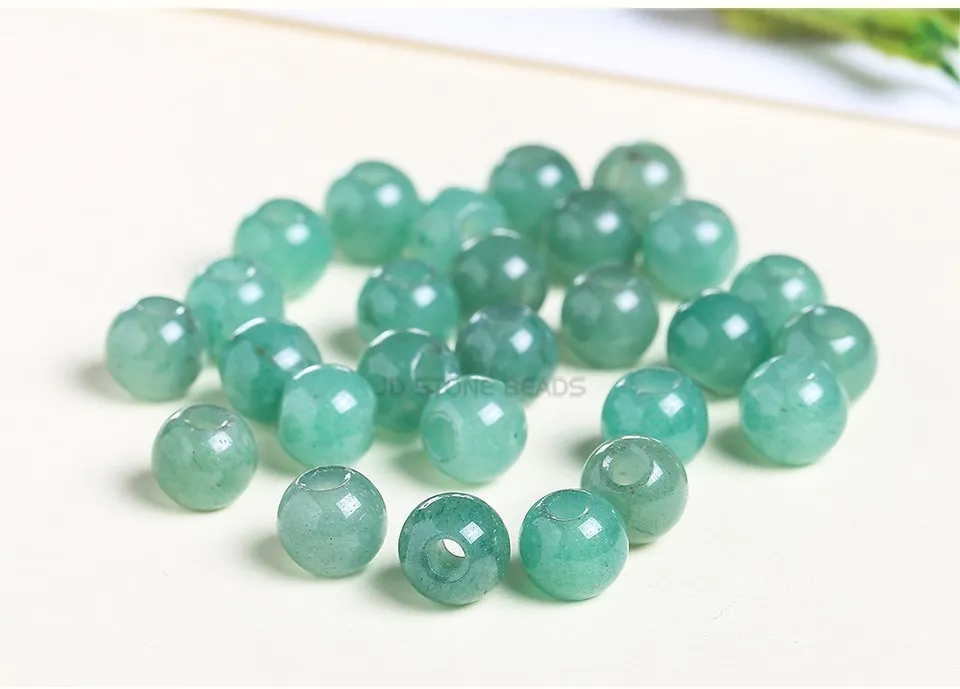 50 teile/los Natürliche Stein Big Loch Perlen Hohe Qualität Amethyst Achat Jade Runde Perle Für Für Schmuck Machen Diy Armband zubehör – Detail 8