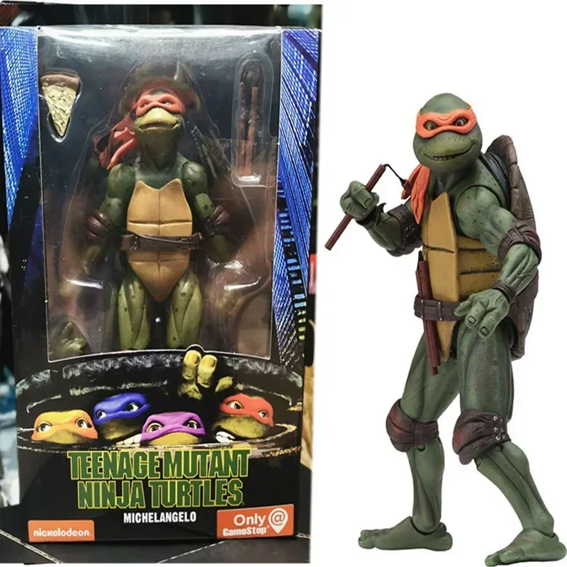 النينجا السلاحف أنيمي الشكل Neca 1990 فيلم طبعة محدودة نسخة نموذج بولي كلوريد الفينيل تمثال غرفة الديكور جمع هدايا عيد الميلاد