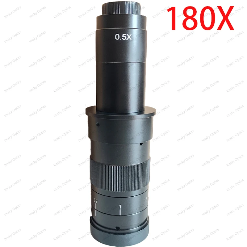 Adjustable 100X 180X 120X 150X 300X Zoom C Mount Lens 0.7X~4.5X Magnification For HDMI USB Industry Video Microscope Camera