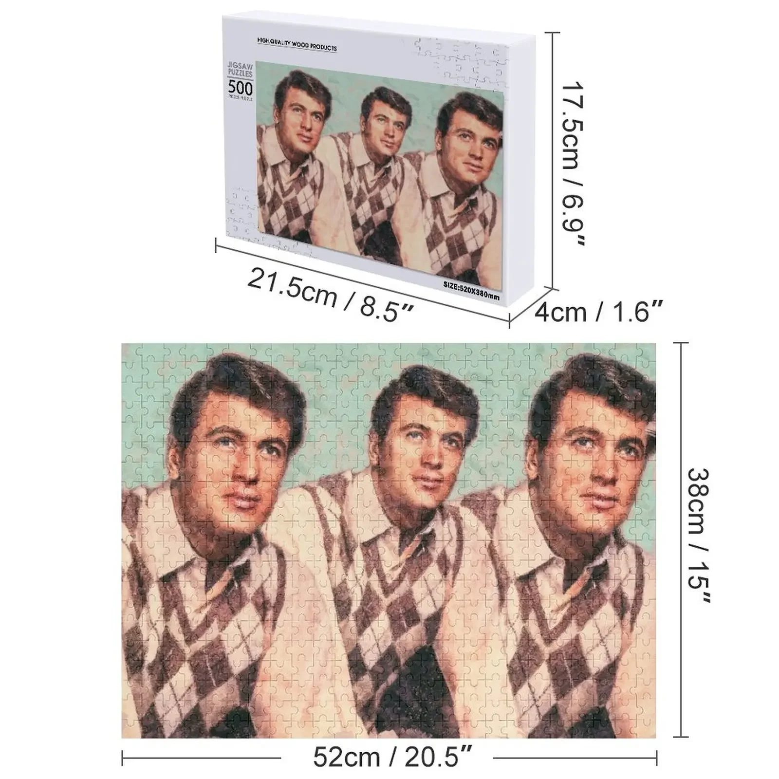 Rock Hudson Quebra-cabeça Foto Adulto Madeira Animais Quebra-cabeça