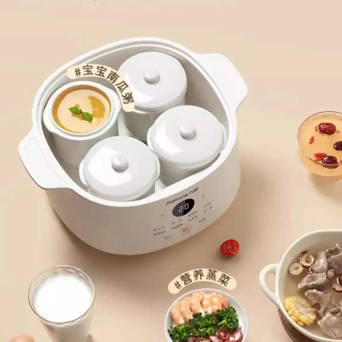 وعاء الحساء الكهربائي، وعاء الحساء، الحساء المائي، حساء السيراميك المنزلي، عش الطيور الكهربائية، آلة طهي عصيدة صغيرة مخصصة