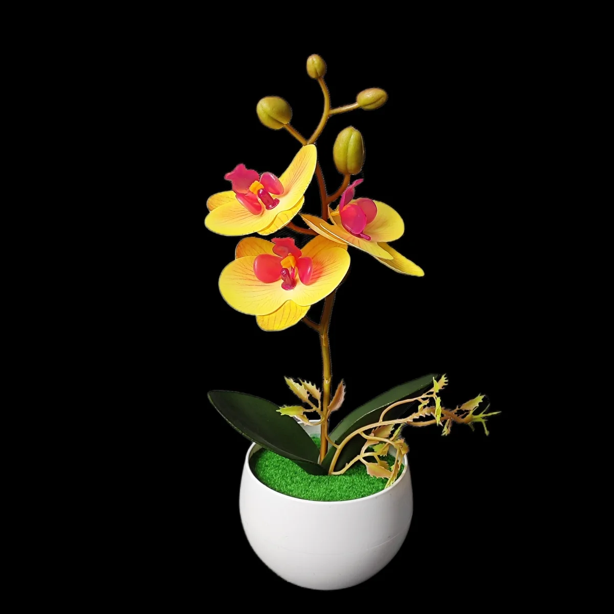 3 زهور نبات أوركيد صناعي نابض بالحياة لقطعة مركزية لحفلات الزفاف، ديكور المنزل والمكتب وطاولة المقهى والحفلات والفنادق