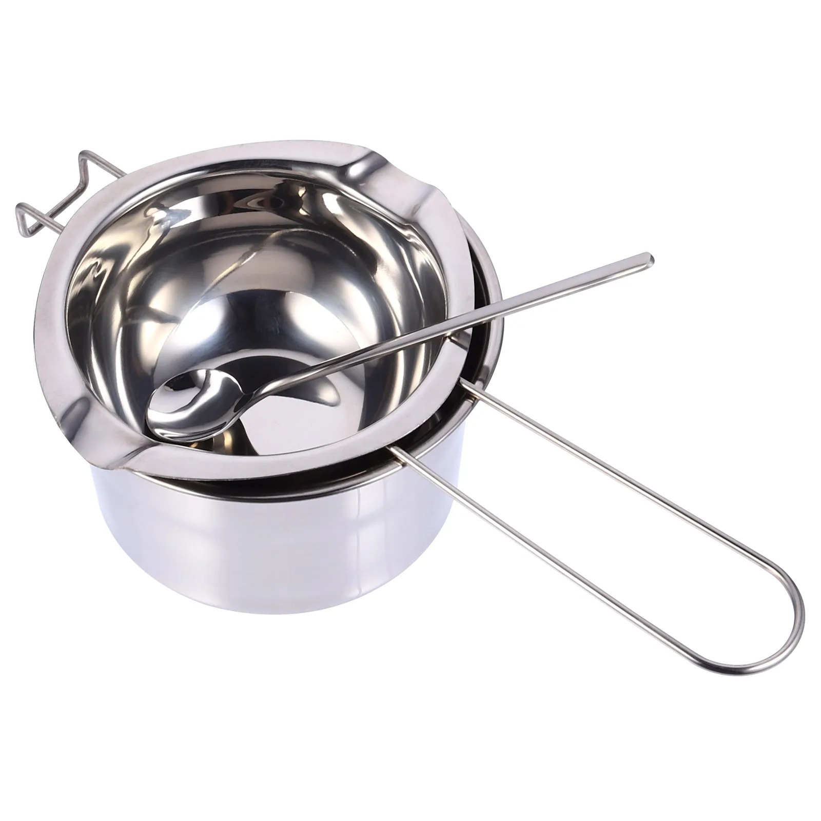 

Melting Pot Set Stainless Steel Cheese Fondue Chocolate Butter Shaped Dipping Travel Camping Cookware Backpacking Outdoor Picnic