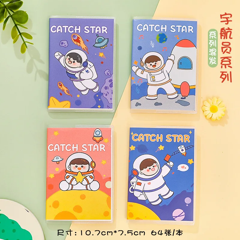 Cute Cartoon Plastic Cover Pocket Notebook, Ins Student Notebook, Alta Beleza, Linha Horizontal Memo Diário, A6, 12 Pcs