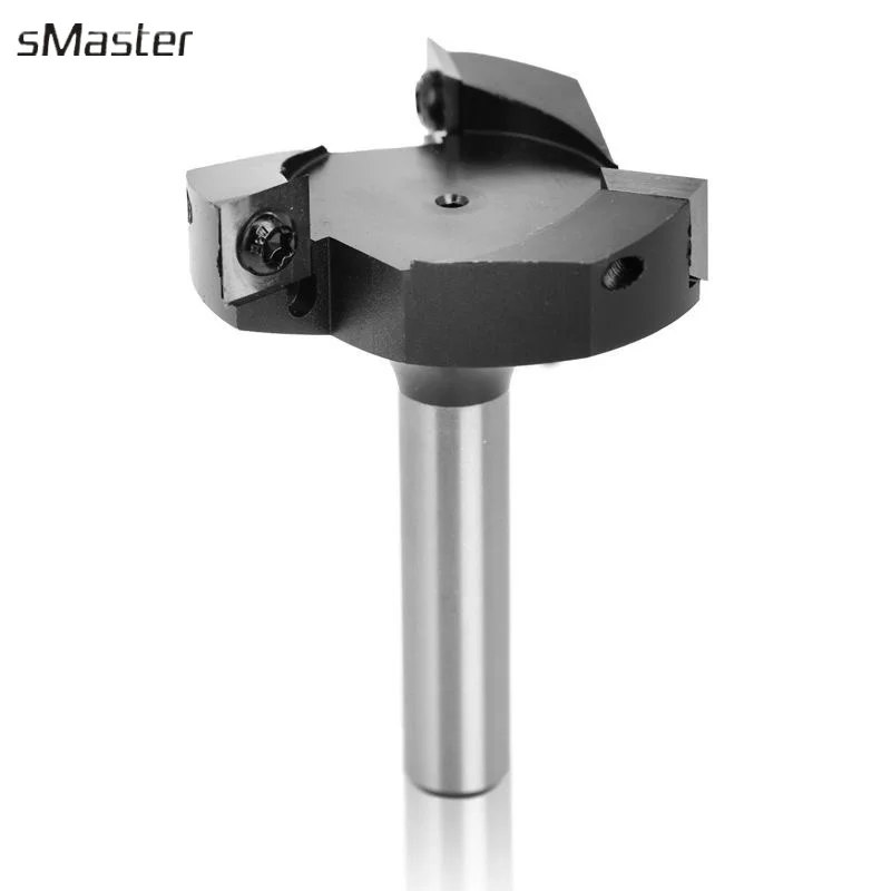 3 Flutes 8mm 12mm 1/2 Shank For Wood Planing Bits Face End Milling Cutter Insert-Style Spoilboard CNC Surfacing Router Bits