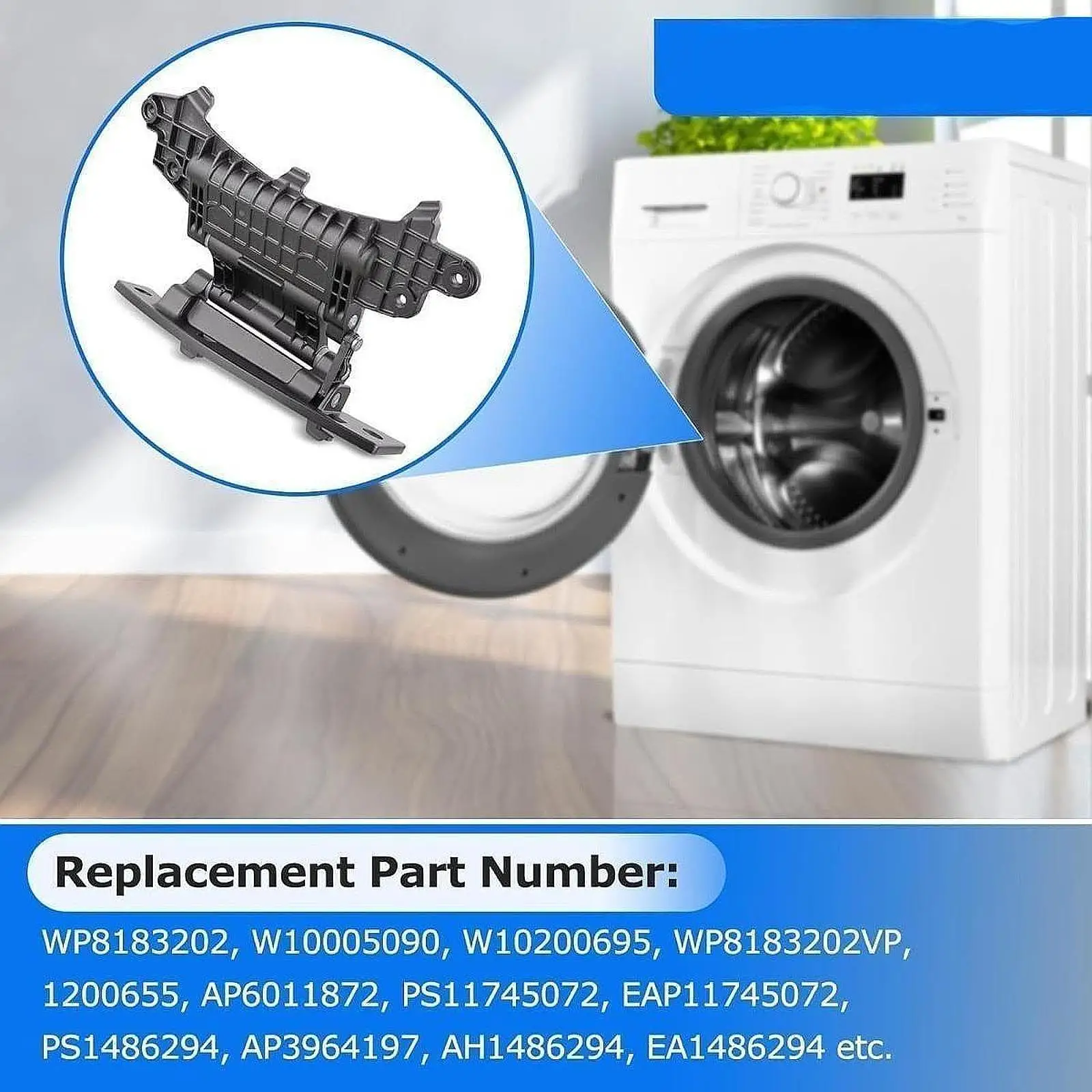 

WP8183202 8183202 Washer Door Hinge Lightweight Multipurpose Aluminum Washer Fittings for Laundry Room Bathroom Home Dryer