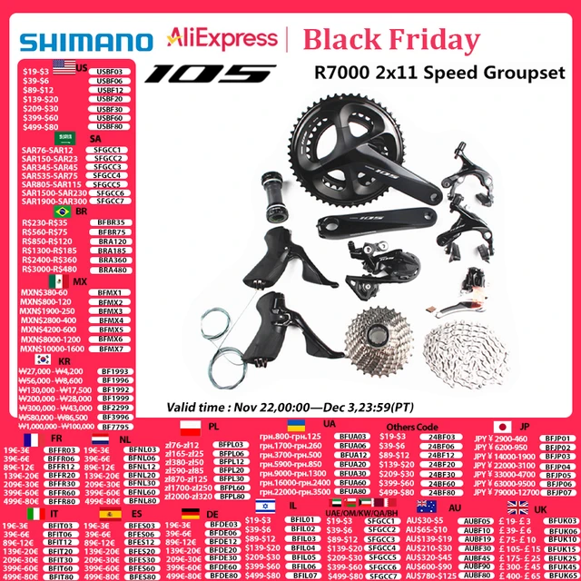 SHIMANO 105 R7000 Groupset 2x11 Speed 170 172.5 175mm 50 34T 52 36T 53 39T Road Bike Bicycle Kit Groupset Upgrade From 5800 AliExpress 18