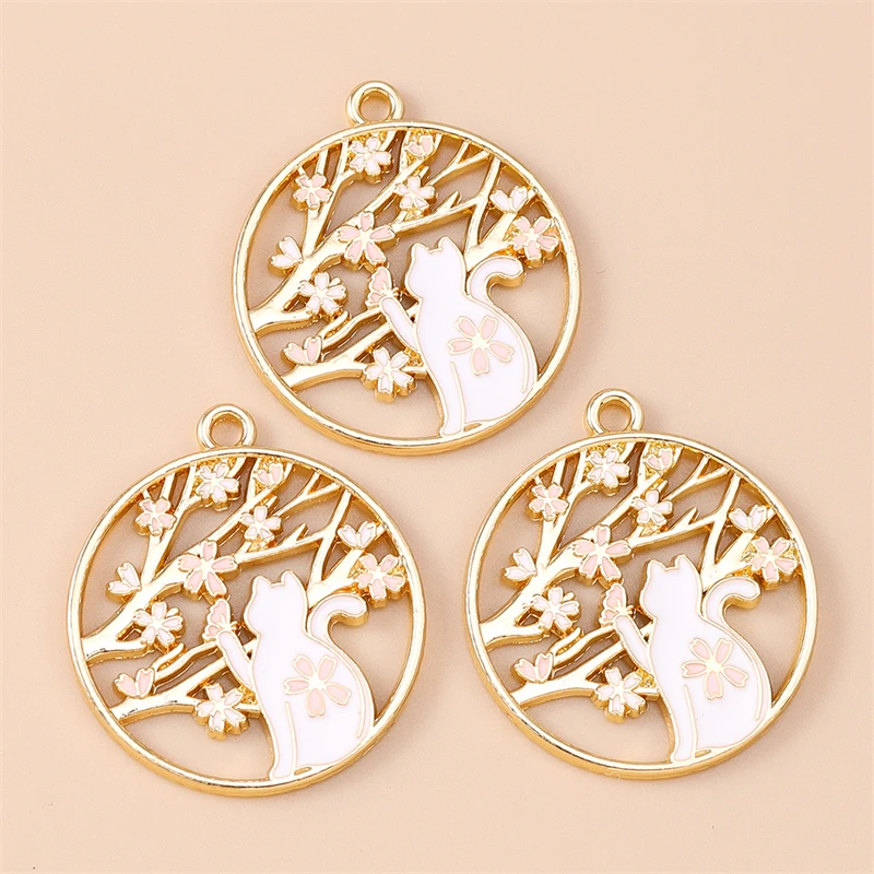 20 Stück Gemischte Cartoon-Tier- und Katzen-Anhänger, Emaille-Blumen-Charms für Schmuckherstellung, Halsketten, Ohrringe, Armbänder, DIY-Bastelgeschenke – Detail 6