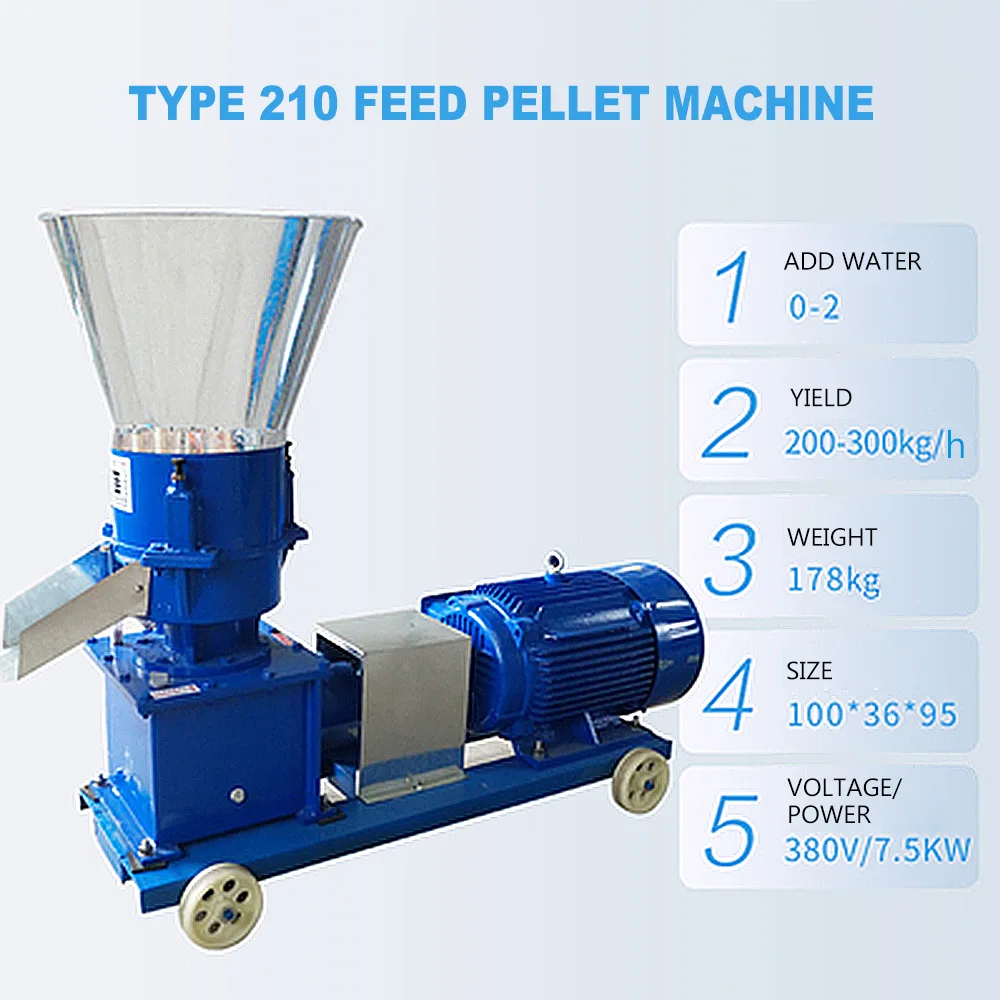 Prensa de pellets para alimentación Animal, molino de pellets de 11kW, 200 kg/h-300 kg/h, 500 kg/h-600 kg/h