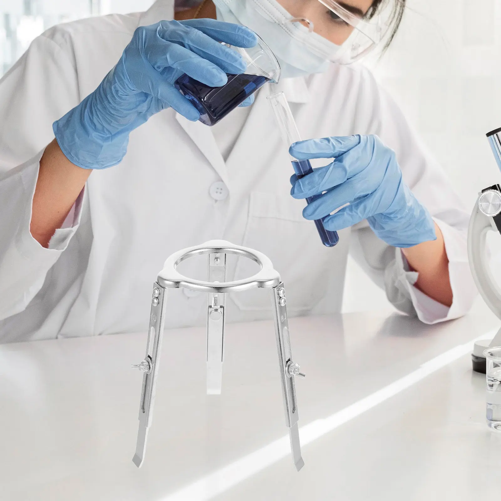 Liftable Adjustable Lab Tripod Stand Chemistry Laboratory Heating Support Stable Beaker Holder High Temperature Resistant