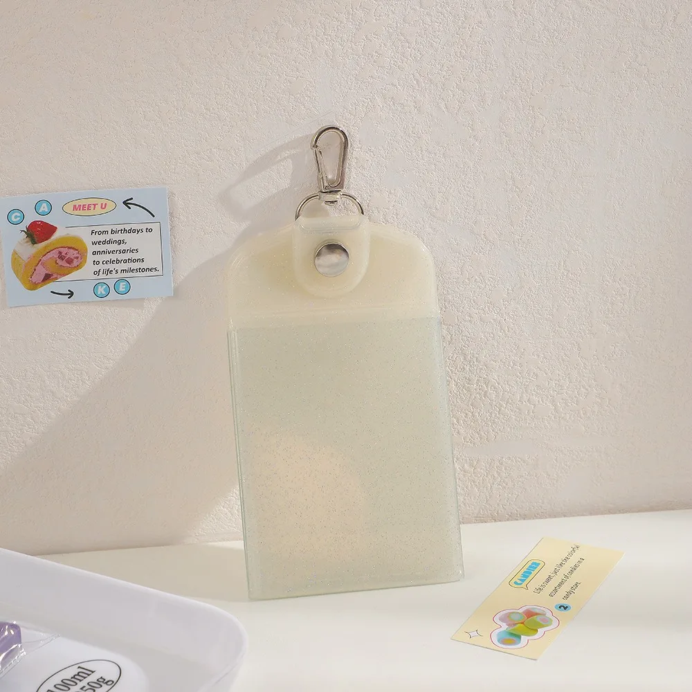 New 3 inch Photocard Holder Transparent PVC Keychains Gift Sparkling Idol Photo Holder
