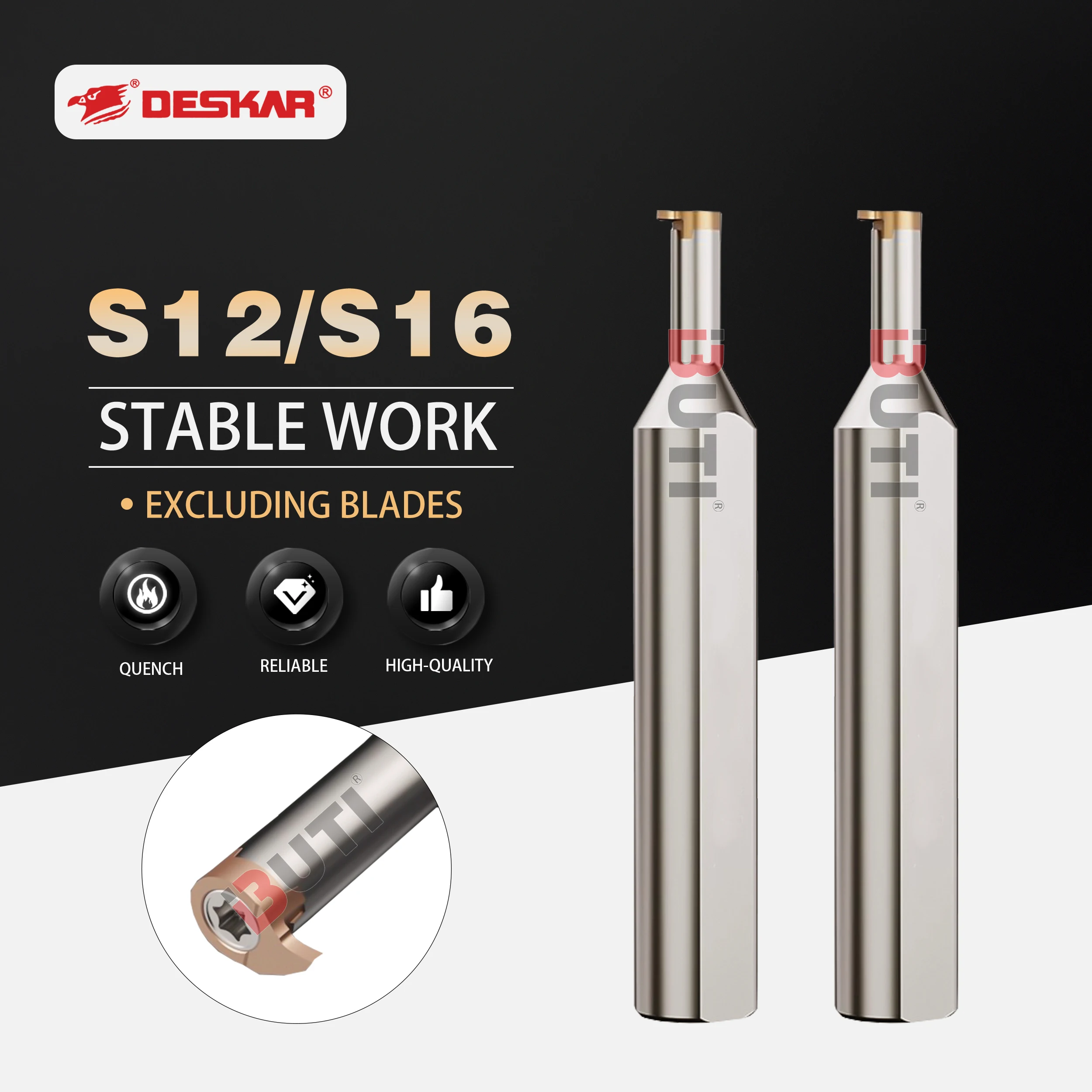 

S12-15-07R DESAKR 100%Original Lathe Tool Rod Comma Tool Holder S16-25-09R Inner Hole Groove Tool Small Hole Inner Groove Holder