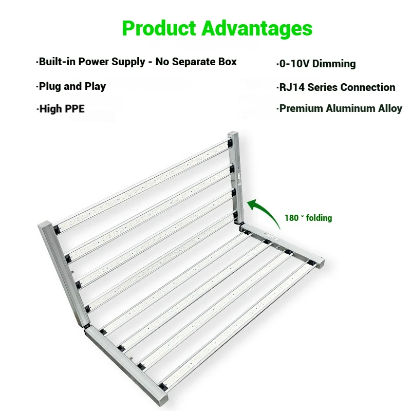 مصباح نمو النبات LED كامل الطيف بقدرة 800 وات، وإضاءة تكميلية للفواكه والخضروات والزهور