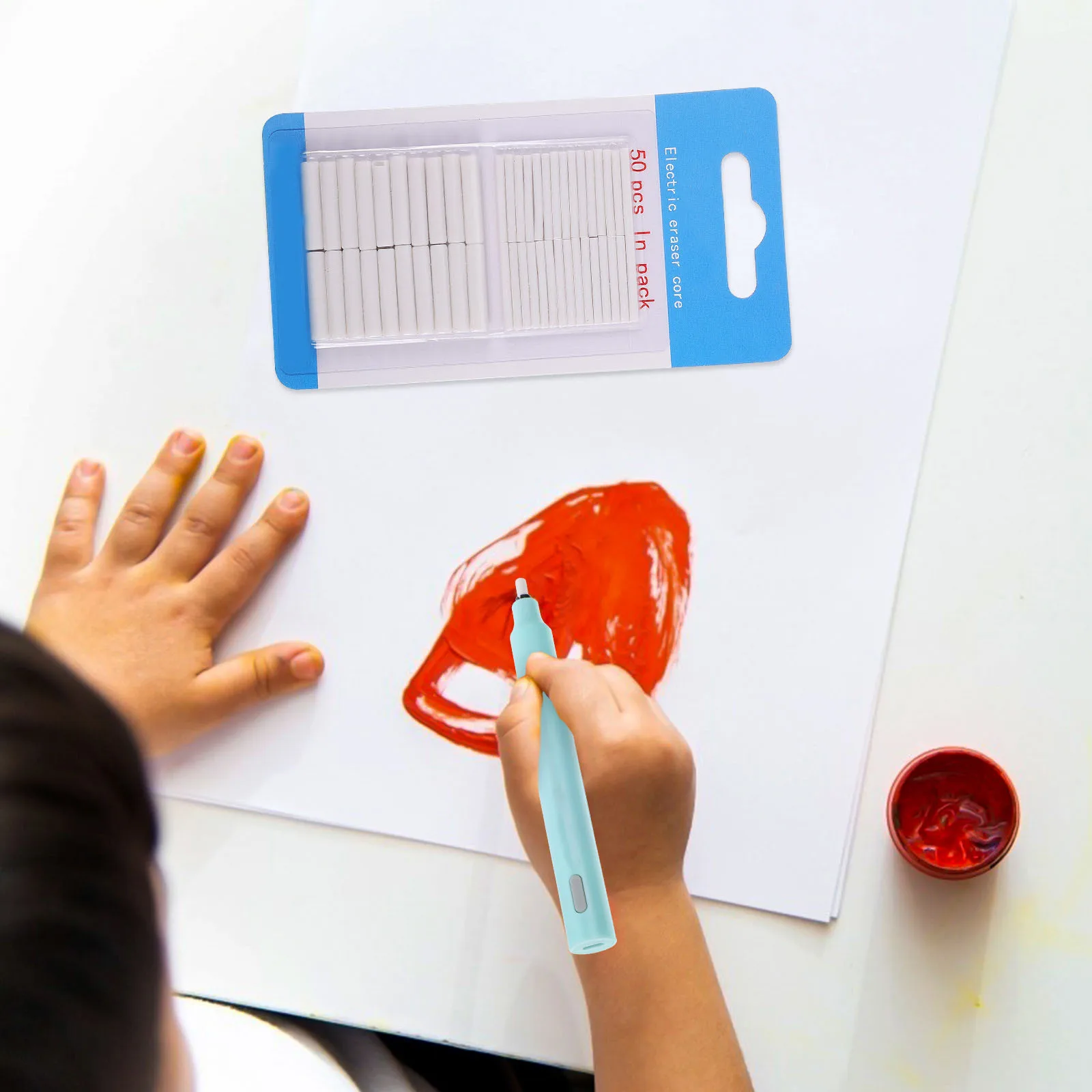 100 قطعة ممحاة كهربائية عبوات مواد آمنة تصميم مدمج لمسودات الواجبات المنزلية النظافة ممحاة كهربائية النوى