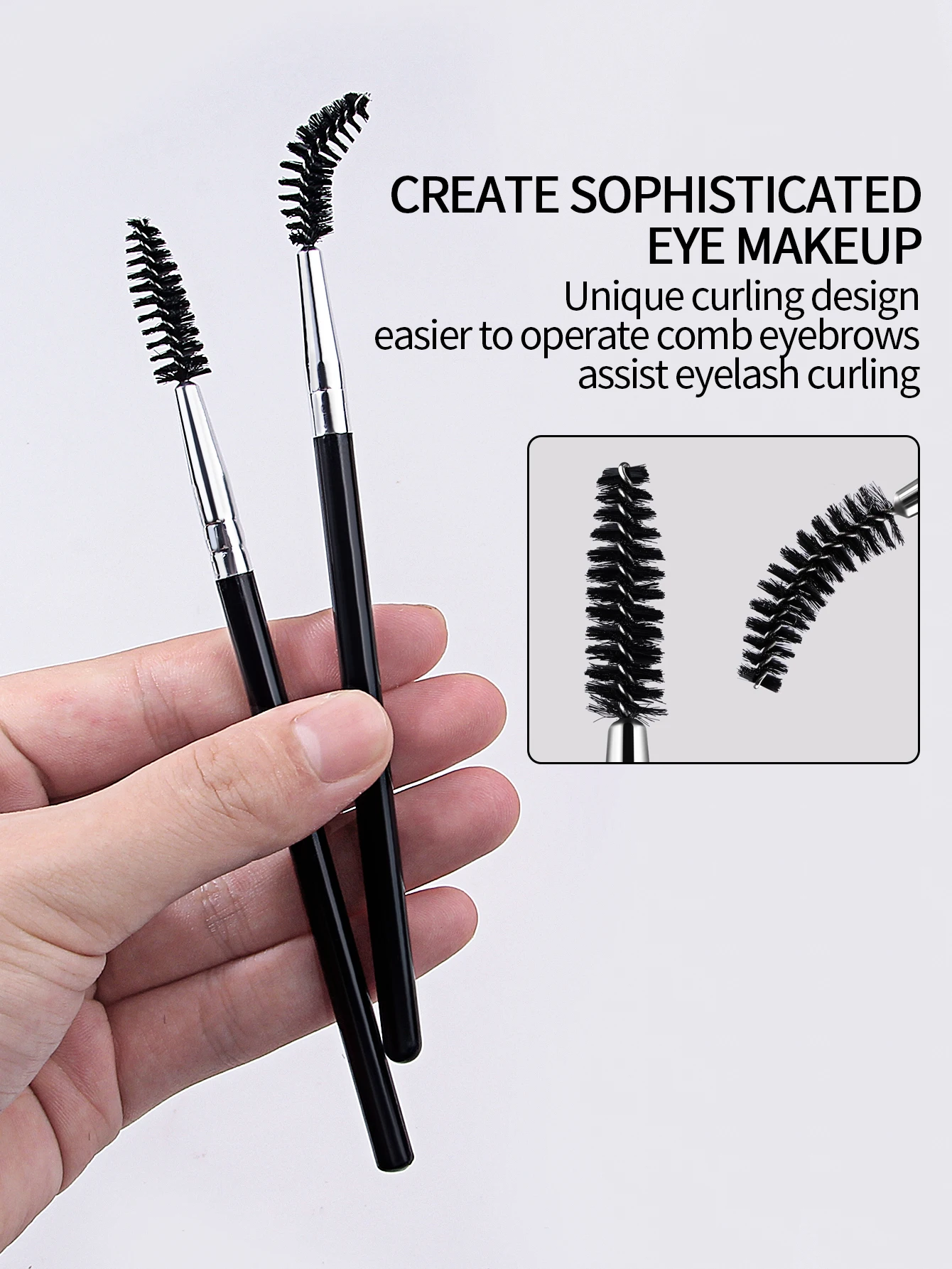 10 SZT. Szczoteczka do tuszu do rzęs w sztyfcie do makijażu oczu, odpowiednia do przedłużania brwi i rzęs, wielokrotnego użytku.