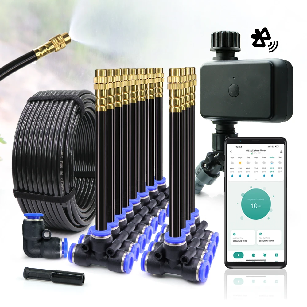 

30-10 м садовый Bluetooth умный одноканальный комплект таймера для орошения Quick Connect 360° ° Вращающийся регулируемый распылительный поливочный спрей