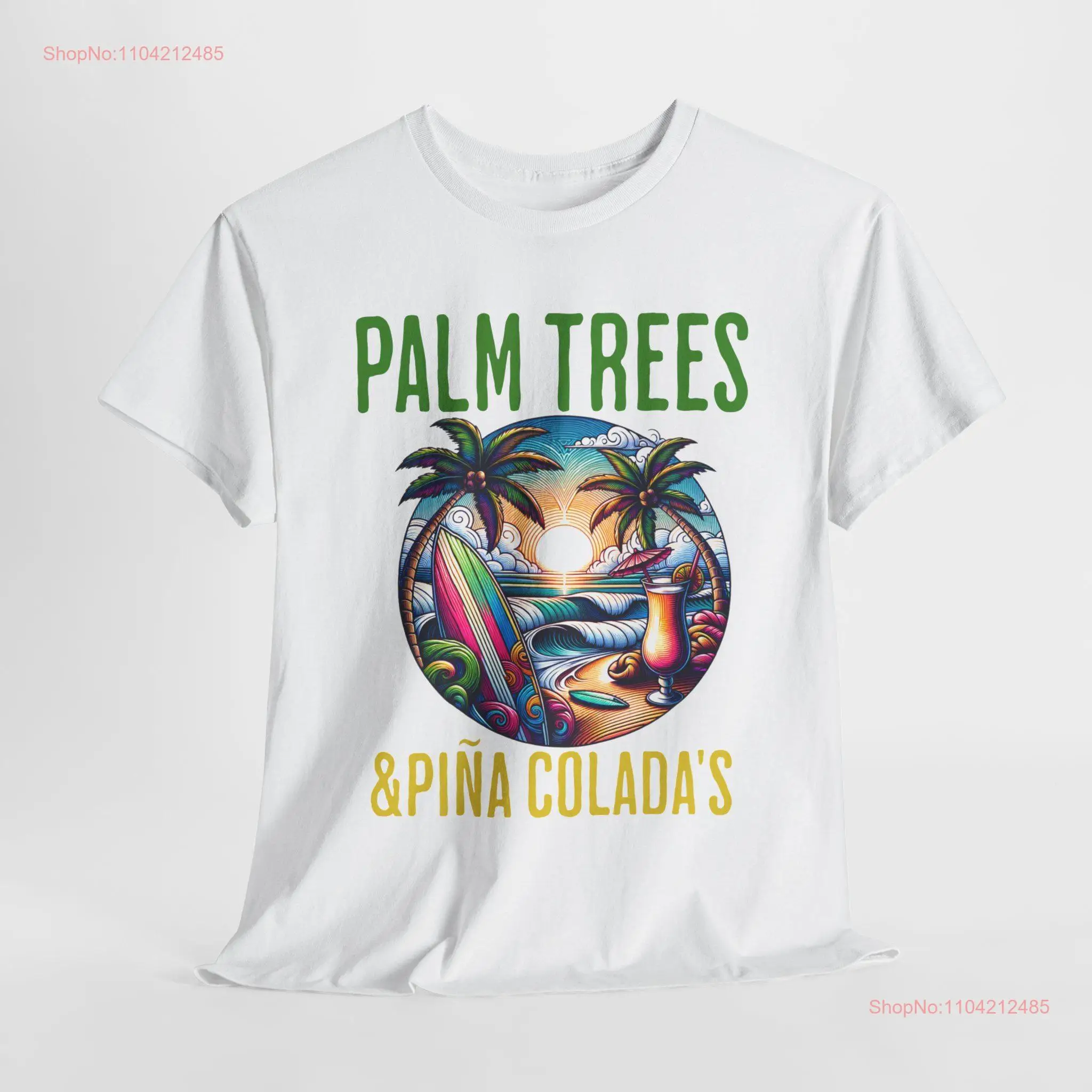 T Shirt Palm Trees Piña Coladas perfect beach lovers vacation dreams island lifestyle summer wardrobe refreshing stylish