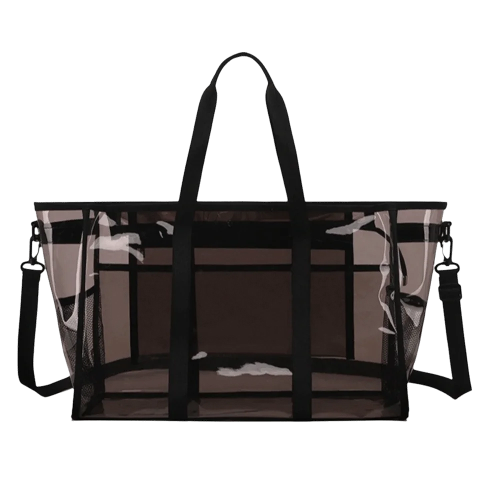 

Large Capacity Transparent Crossbody Bag PVC Lightweight Toiletries Handbag Waterproof Oversized Washing Storage Bag Travel Use