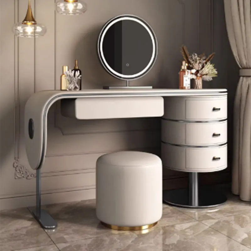 

Modern Storage Vanity Dresser Makeup Nordic Shelf Desk Dressing Table Luxury Organizer Tocador Maquillaje Bedroom Furniture