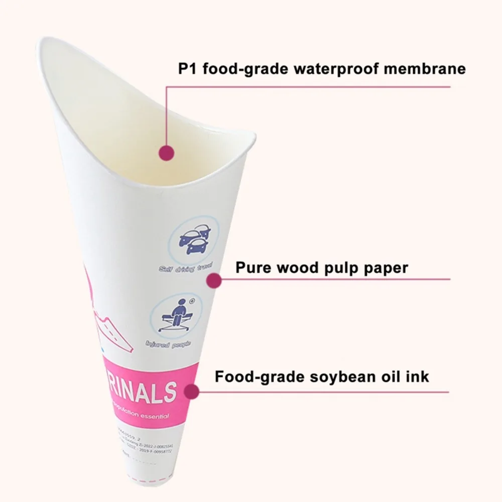 12/20pcs Emergency Disposable Female Urination Device Stand Up Leak-Proof Portable Pee Paper Cup Foldable Women Urinal Funnel view 2