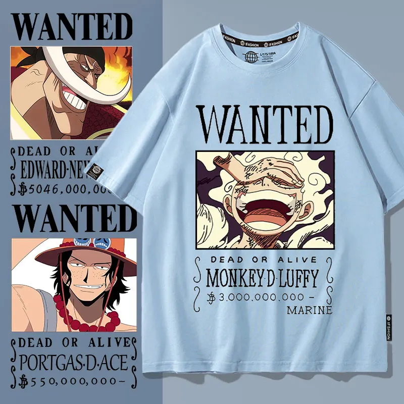 

One Piece animation co-signed summer T-shirt men short sleeve 2024 new Nikica Luffy Solonais pure cotton clothes