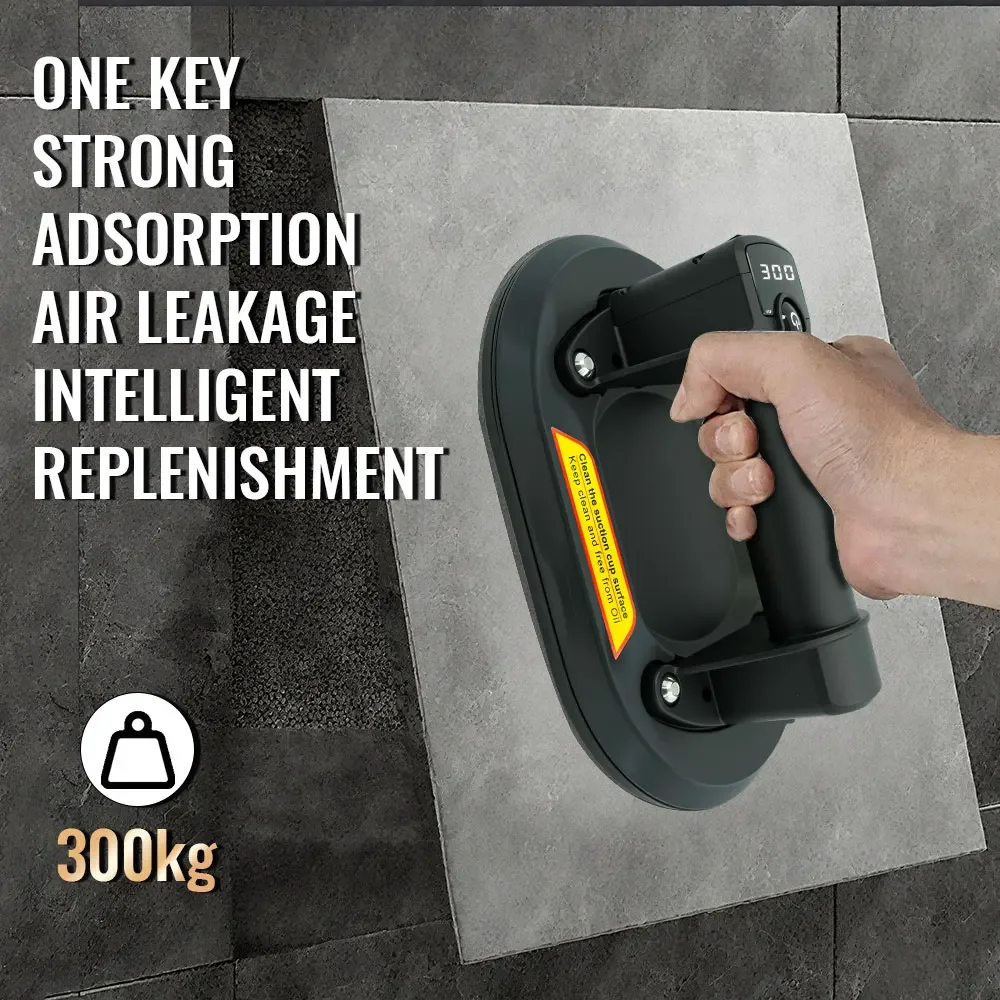 New 300Kg Intelligent Display Industrial Grade Electric Vacuum Suction Cup Heavy Duty Lifter For Granite Tile Glass