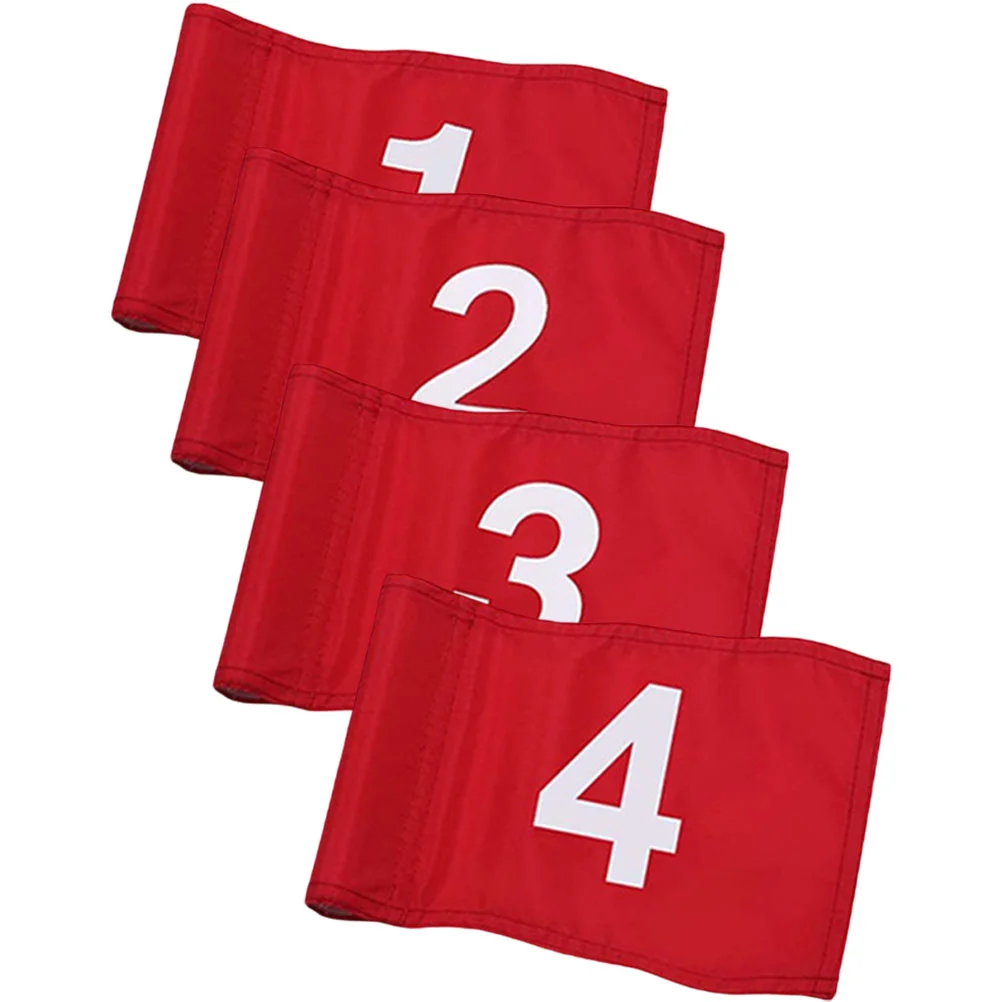 Golf Decorations Portable Course Flags Detachable Golfing Training Red Nylon