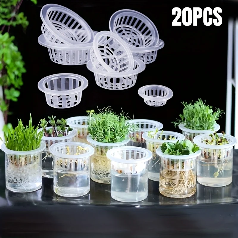 

20PCS Flower Breathable Growth Container Drainage Hole Orchid Pot Mesh Pot Root Control Transparent Flowerpot