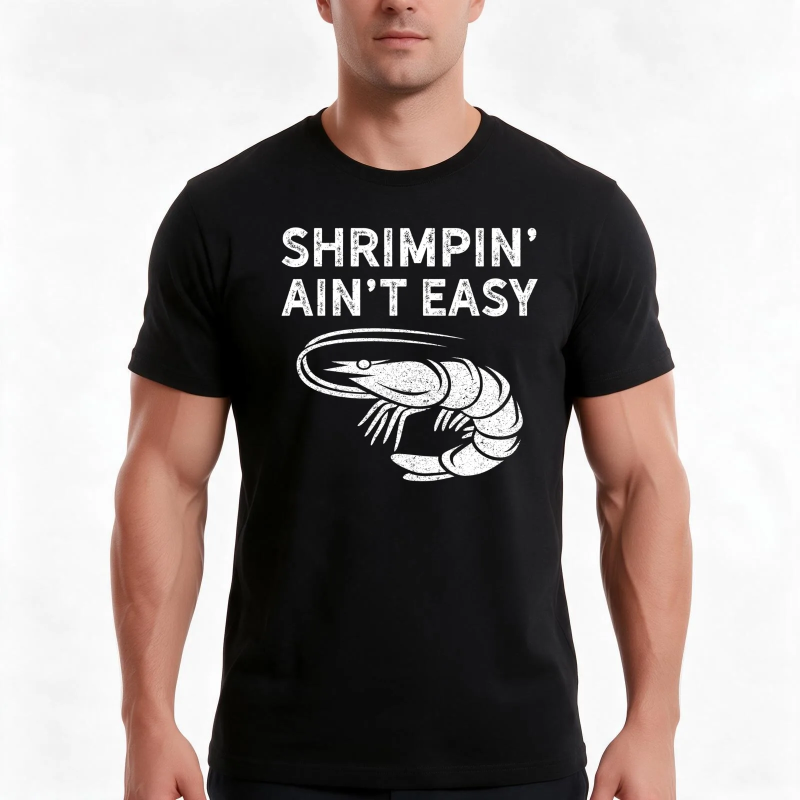 BJJ Shrimpin Aint Easy Light for Jiu Jitsu T-Shirt, Summer Casual Cotton Tee, Oversized Streetwear Tops, Vintage Graphic Print