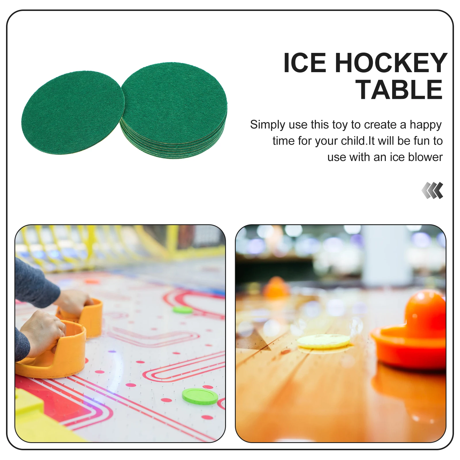 

10pcs Air Pusher Pads Replacement Black Felt Durable Hockey Accessories Long Lasting Ice Hockey Pusher Sticker Replacement