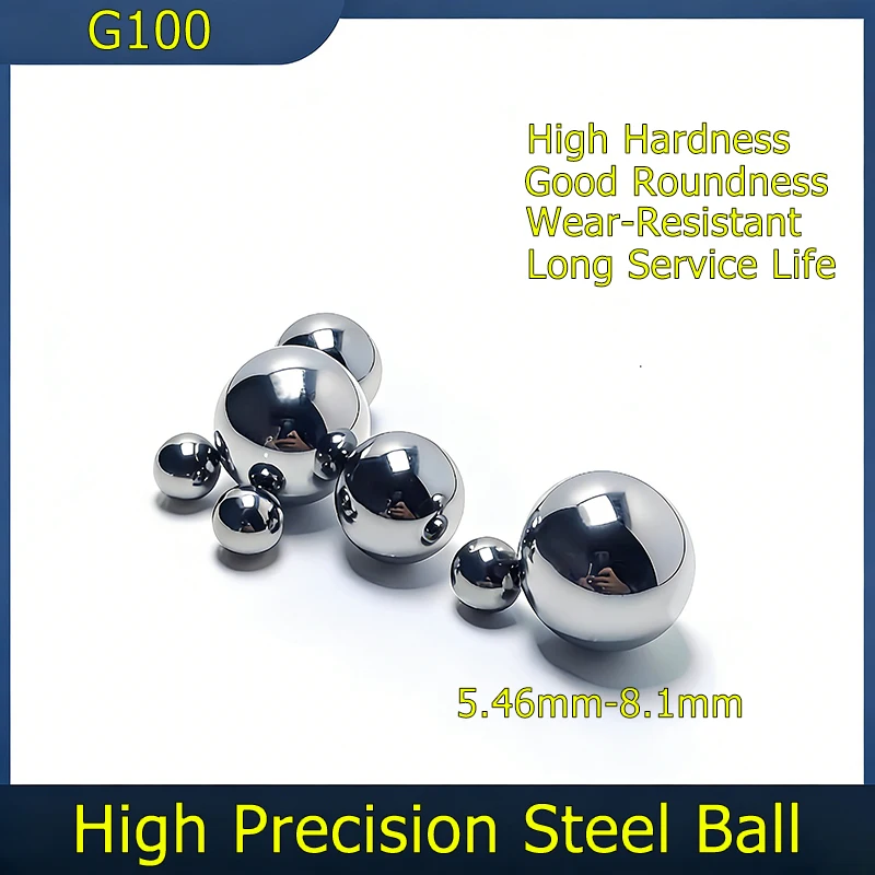G100 Grade High Precision Steel Ball 5.46mm-8.1mm Bearing Steel Ball for Precision Machinery Parts