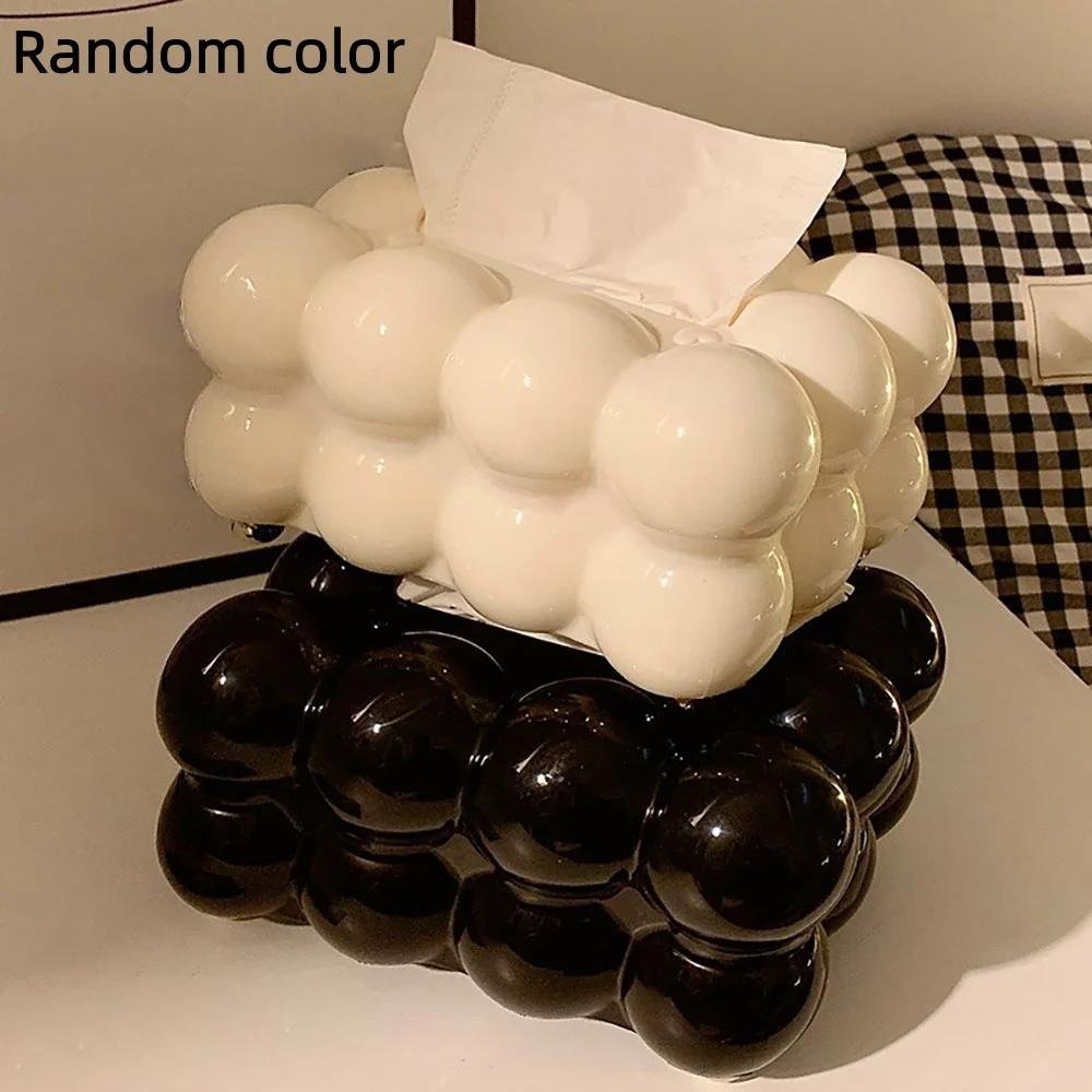 Random color Creative tissue box holder living room dining table paper drawing box fashionable tissue storage box