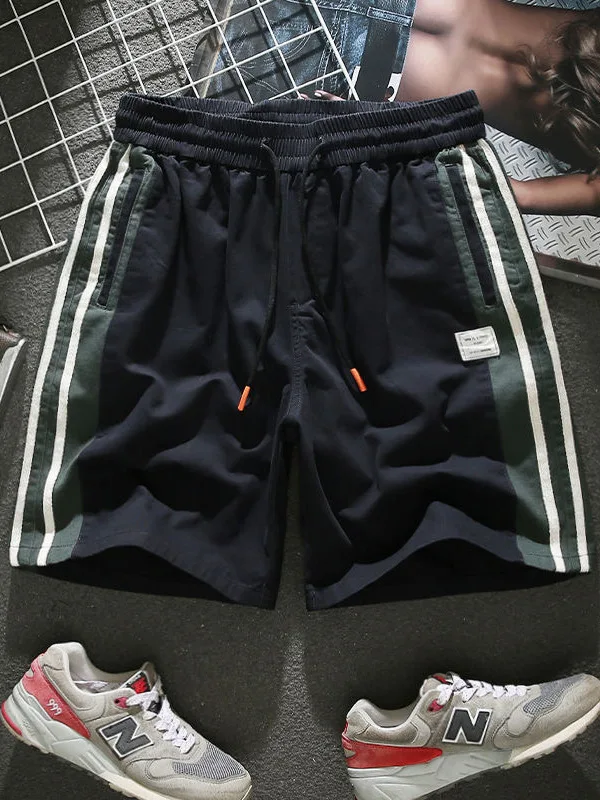 

Новые трендовые свободные брюки-шорты в японском ретро-стиле с боковыми полосками для мужчин, летние, для бега, от American Sle Sports