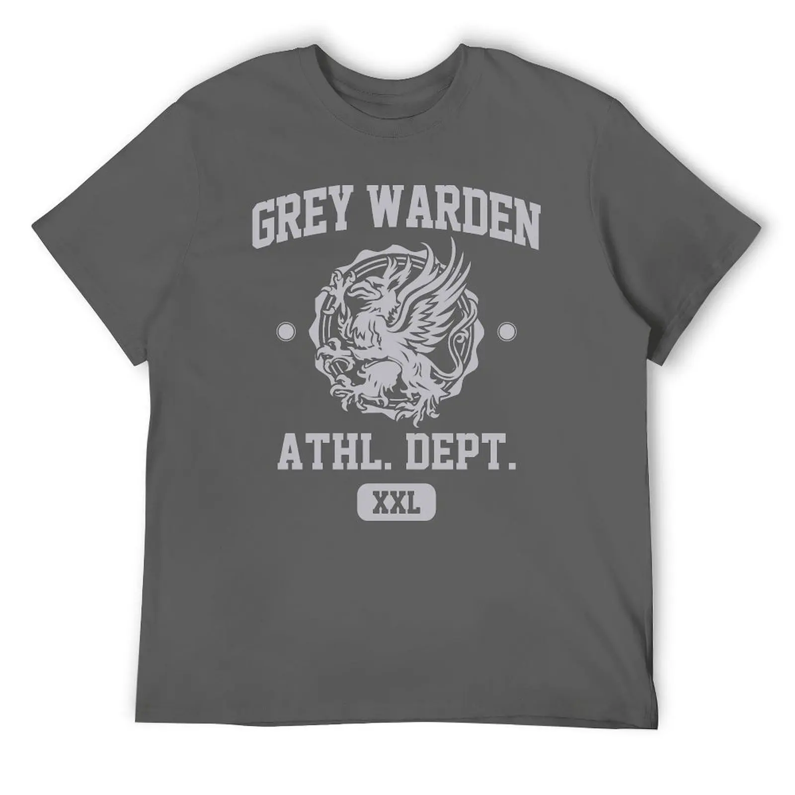 Grey Warden Athletic Department Dragon Age Gym Shirt Style Silver Print T-Shirt Man t-shirt Luxury man plain black t shirts men