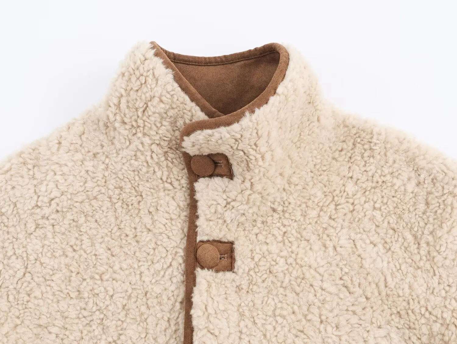 Veste une pièce en fourrure de peluche, col montant double face, à la mode, européen et américain, nouvelle collection automne et hiver 2025