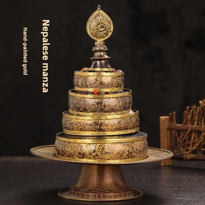 

Непал ручной работы позолоченная медь тибетская мандала утолщенная домашняя пропозиция тибетский декор108