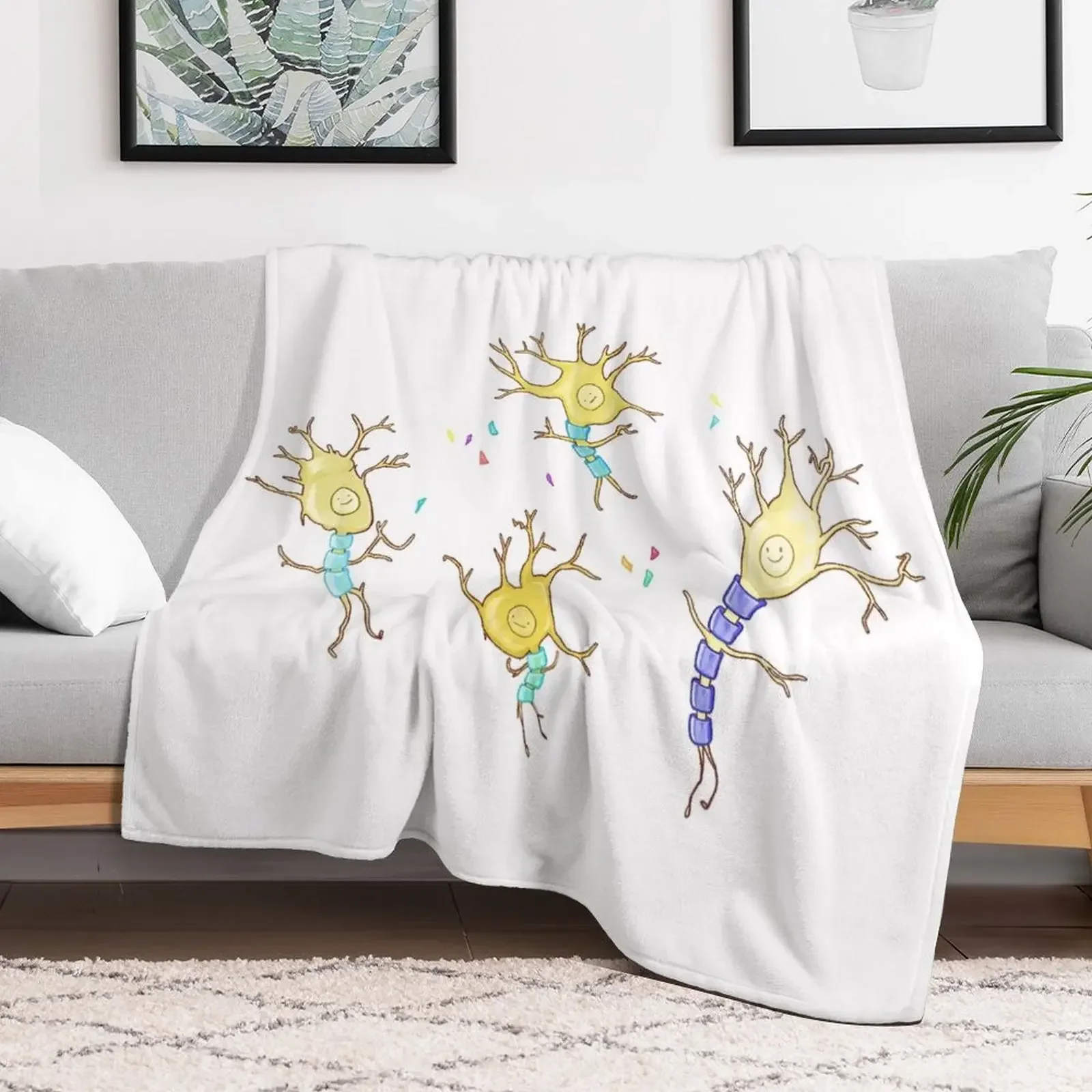 

Happy Neurons Throw Blanket Hair Loose Blankets