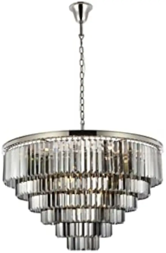 Light Matte Black Chandelier Silver Shade Royal Cut Crystal suspension luminaire  crystal chandelier