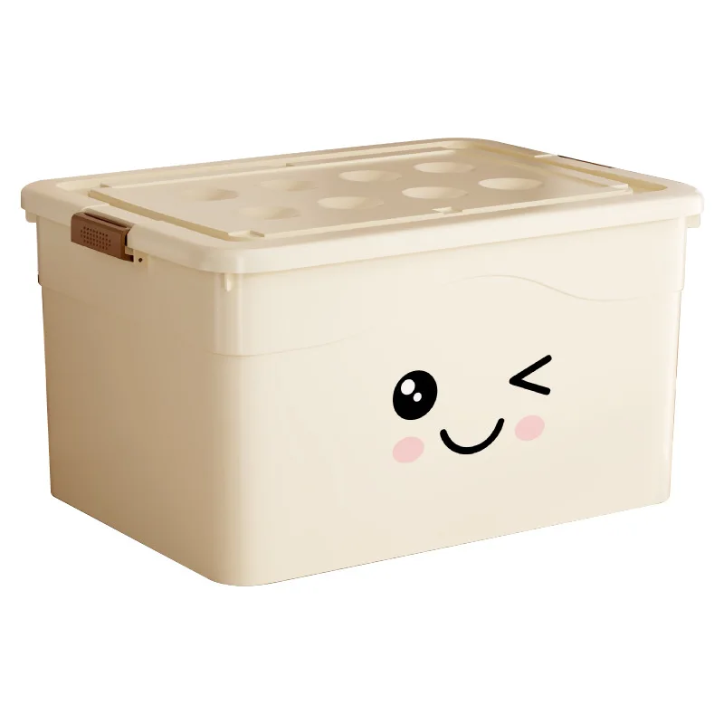 Thickened extra large storage box Household plastic clothes pants dust storage box Bedroom wardrobe storage box