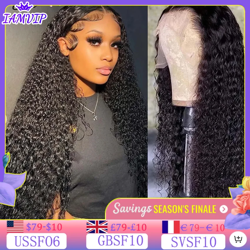 13x4 Deep Wave Lace Front Human Hair 180% 200% Density 13x6 Deep Wave Frontal Human Hair Hd Lace 26 30 Inch Curly Wigs For Black