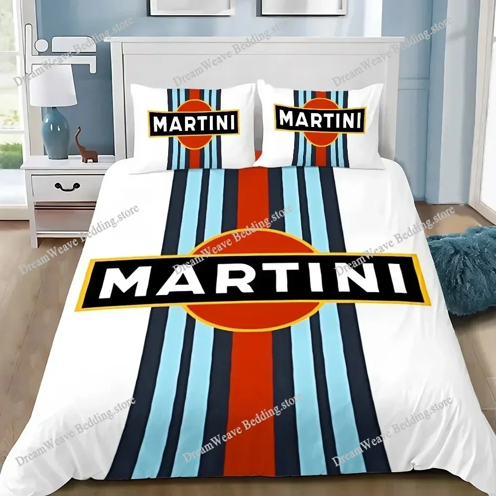 Duvet Cover Pillowcase Bedding Set 41-Racing M-Martinis Stripe Adult Boy Girl Bedroom Decoration Children Single Double Size592F